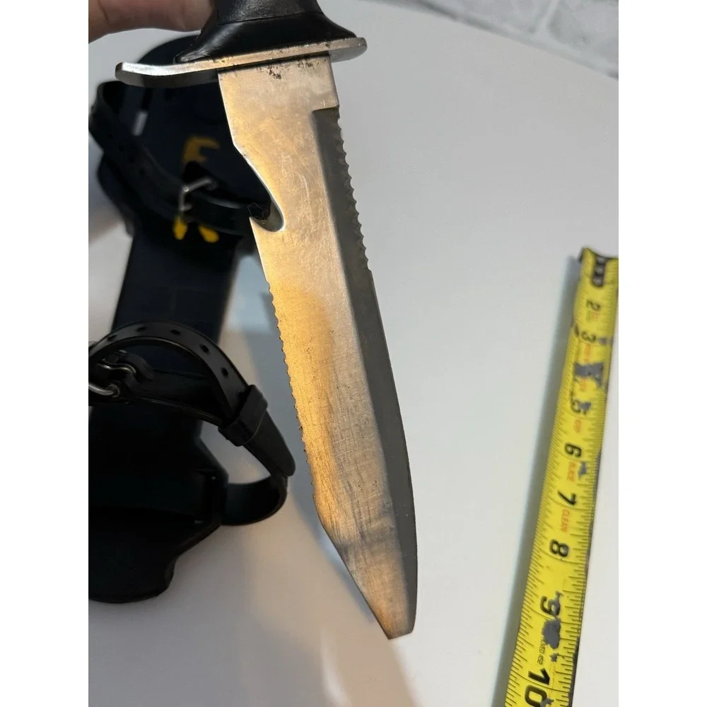 Vintage Dacor Blunt Tip Stainless Steel Scuba Diving Knife w/ Sheath
